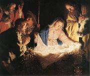 HONTHORST, Gerrit van Adoration of the Shepherds  sf Spain oil painting artist